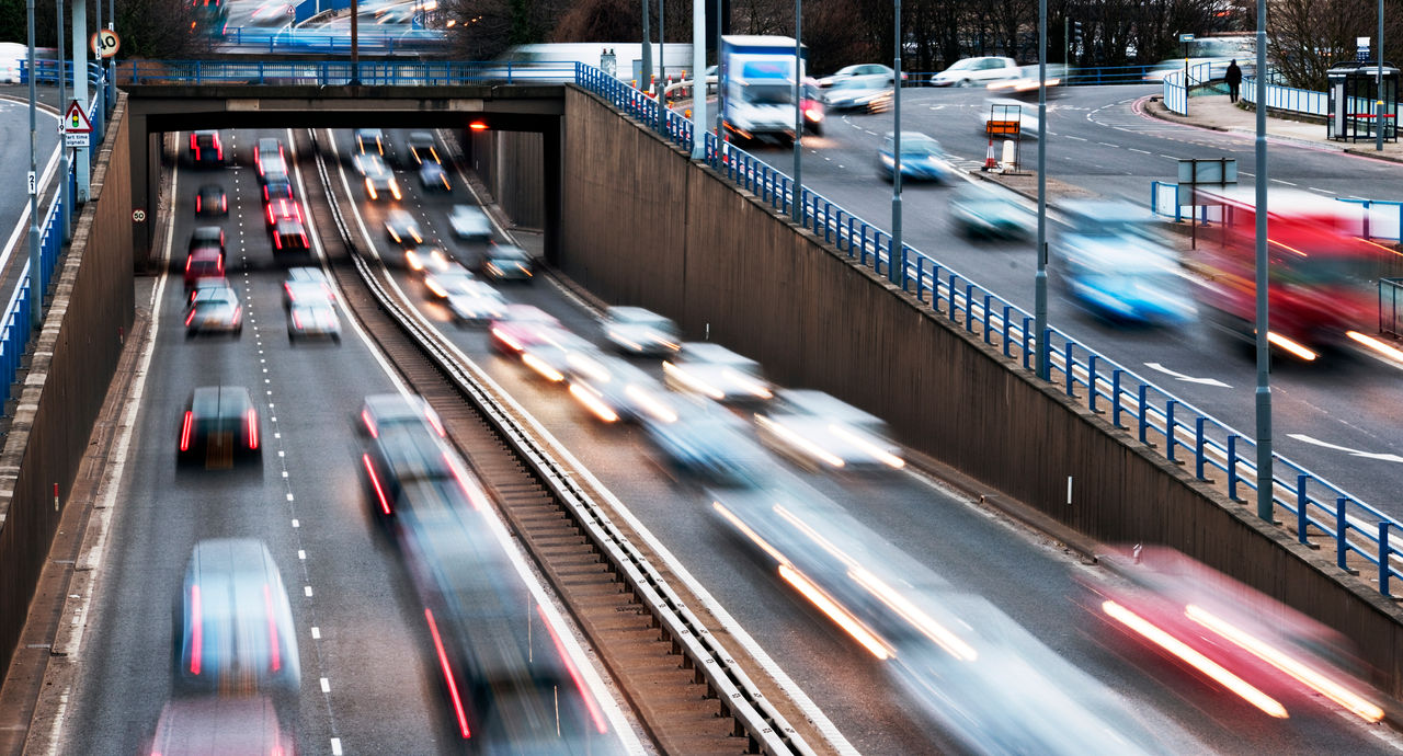 Traffic on a busy highway